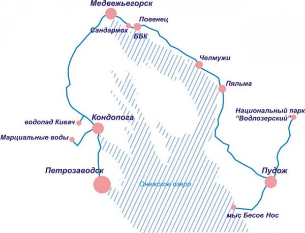 Сколько до пудож. Медвежьегорск Карелия на карте. Маршрут по достопримечательностям Карелии. Туристический маршрут по Карелии достопримечательности. Маршрут по Карелии на карте.